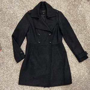 Banana Republic Women’s Medium Pea Trench Coat, Charcoal Heather